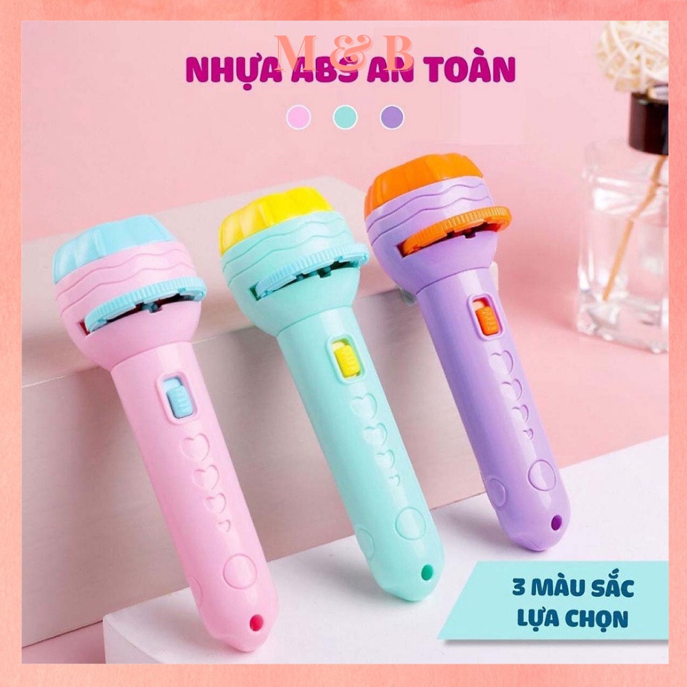 Đèn pin chiếu hình động vật dễ thương, đồ chơi thông minh tập vẽ cho bé, đồ chơi giáo dục phát triển trí tưởng tượng