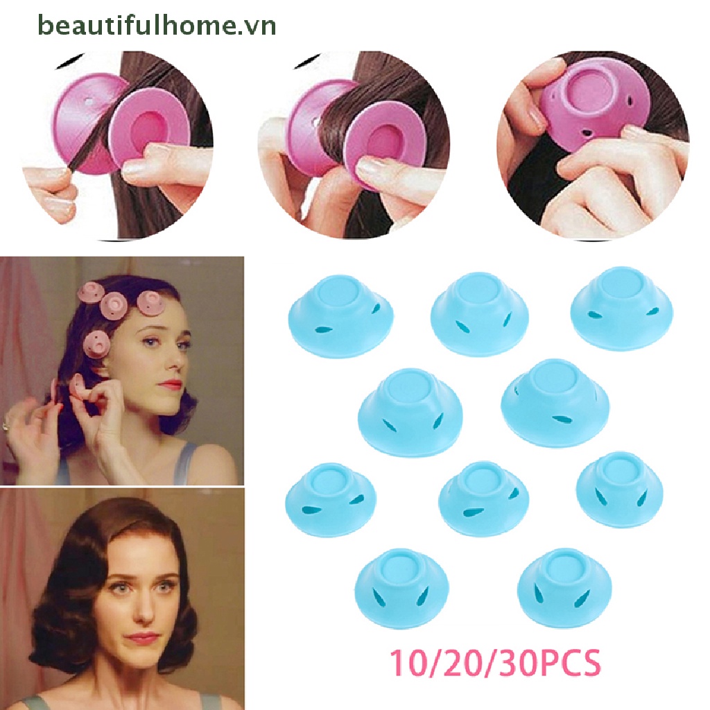 Bộ 10 Dụng Cụ Uốn Tóc Bằng Cao Su Silicon Mềm Không Dùng Nhiệt