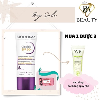 [Auth 100%] Kem dưỡng ẩm và phục hồi, chống nắng dành cho da sau vết thương bioderma tím cicabio creme 30ml - mã 5546