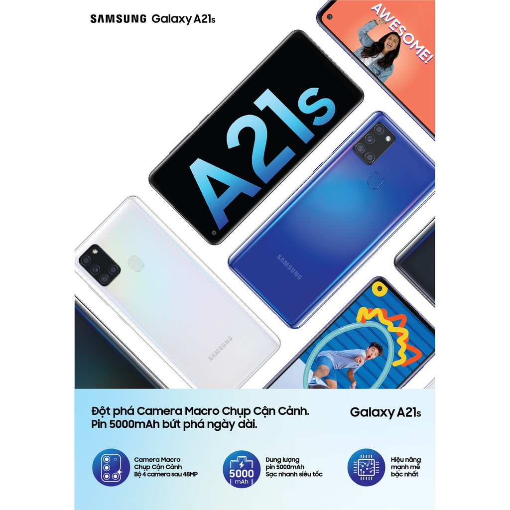 [Mã ELSSMT100 Giảm 100k] Điện Thoại Samsung Galaxy A21s (3GB/32GB) - Hàng Chính Hãng | BigBuy360 - bigbuy360.vn