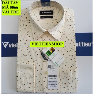 (0066 HVL) ÁO SƠ MI VIỆT TIẾN DÀI TAY VẢI TRE HOA VĂN