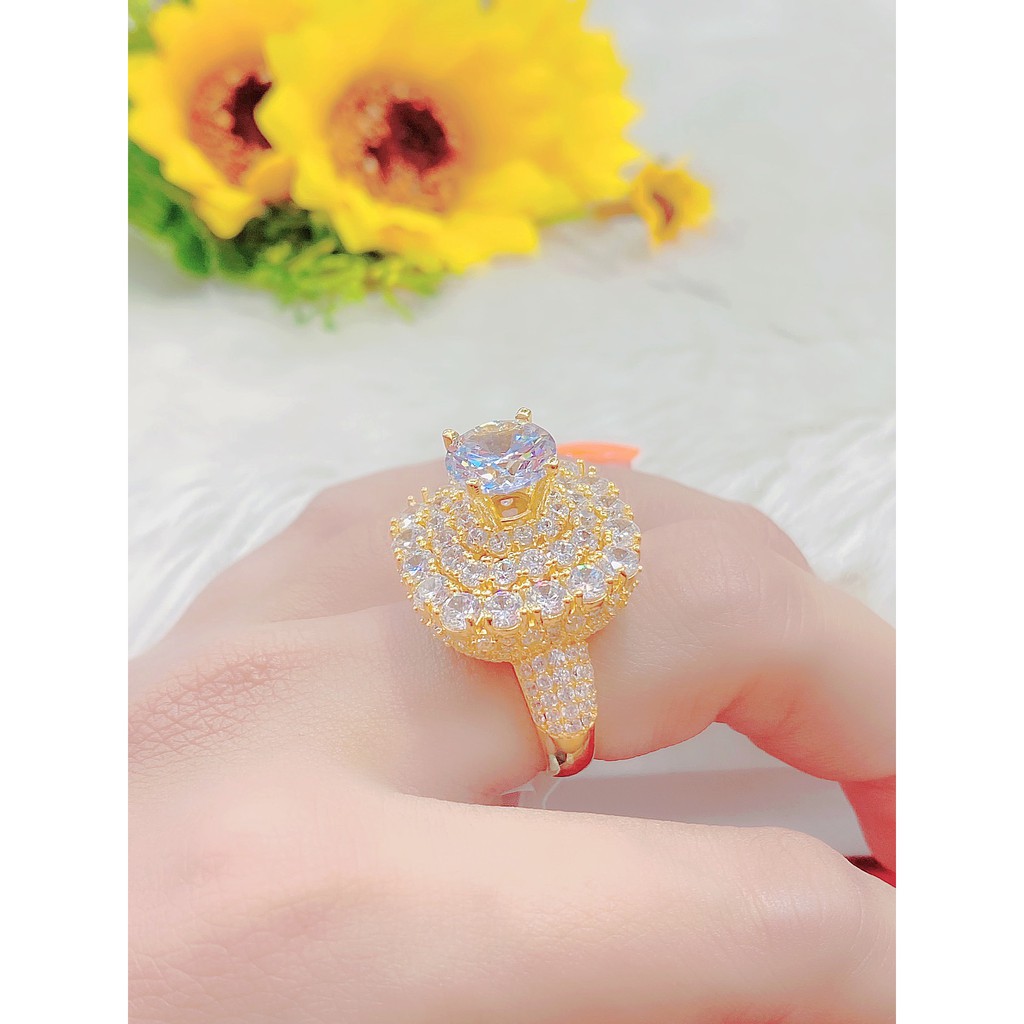 Nhẫn nữ UHA mạ vàng 18k đính đá CZ N534 - Trang Sức UHA
