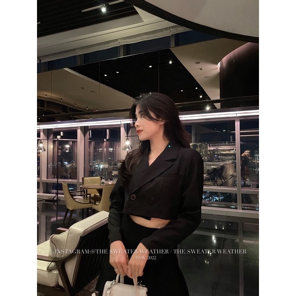 Áo khoác vest dáng croptop vải tuyết 1 lớp the.sweaterweather TSW (ảnh thật) | BigBuy360 - bigbuy360.vn