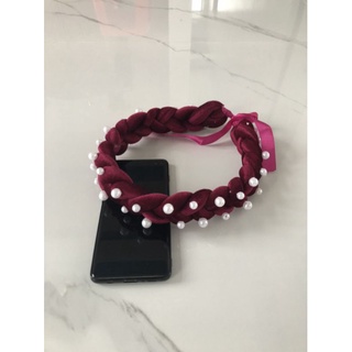  Mấn  vấn  tết 3 vải nhung đính hạt ngọctrai mấn đội đầu áo dài phụ kiện thời trang pk Khánh Huyền 