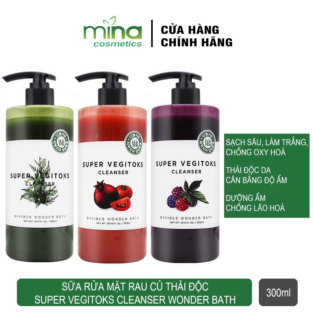 Sữa Rửa Mặt Rau Củ Thải Độc Super Vegitoks Cleanser Wonder Bath 300ml | BigBuy360 - bigbuy360.vn