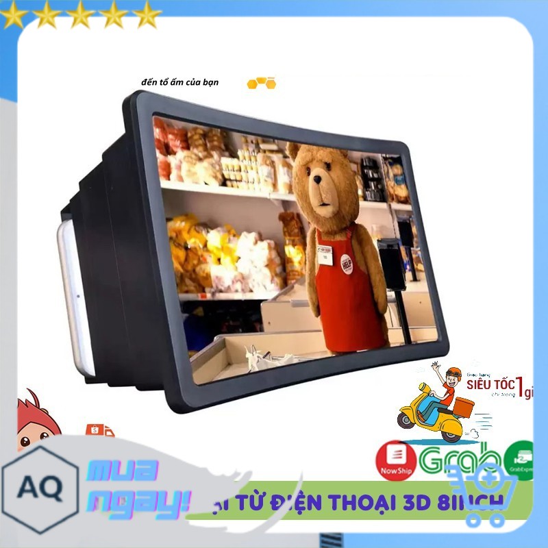 [Giảm 15% đơn từ 200k] Kính Xem Phim Phóng Đại Hình Ảnh Điện Thoại 3D 8 Inch Thế Hệ Mới 2020