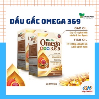 Dầu gấc Omega 3-6-9 DANIPHARM, bổ sung vitamin làm đẹp da chống lão hóa nhức mỏi mắt, hộp 50 viên
