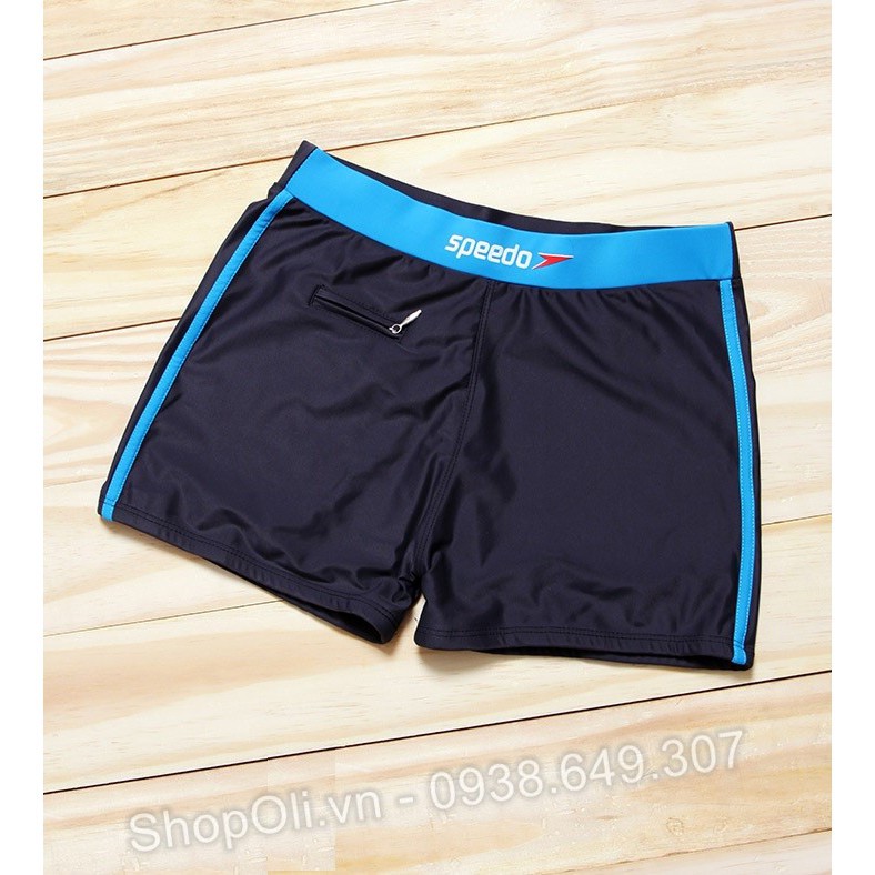 Quần bơi nam Speedo đen phối xanh biển có túi nhỏ đựng chìa khóa