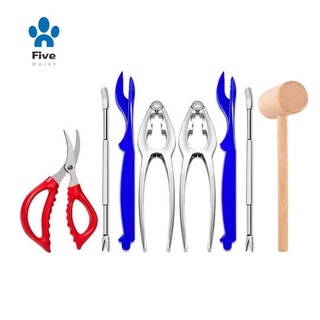 Set 8 dụng cụ ăn hải sản gồm 2 kềm bẻ cua và 2 đồ tách vỏ tôm hùm