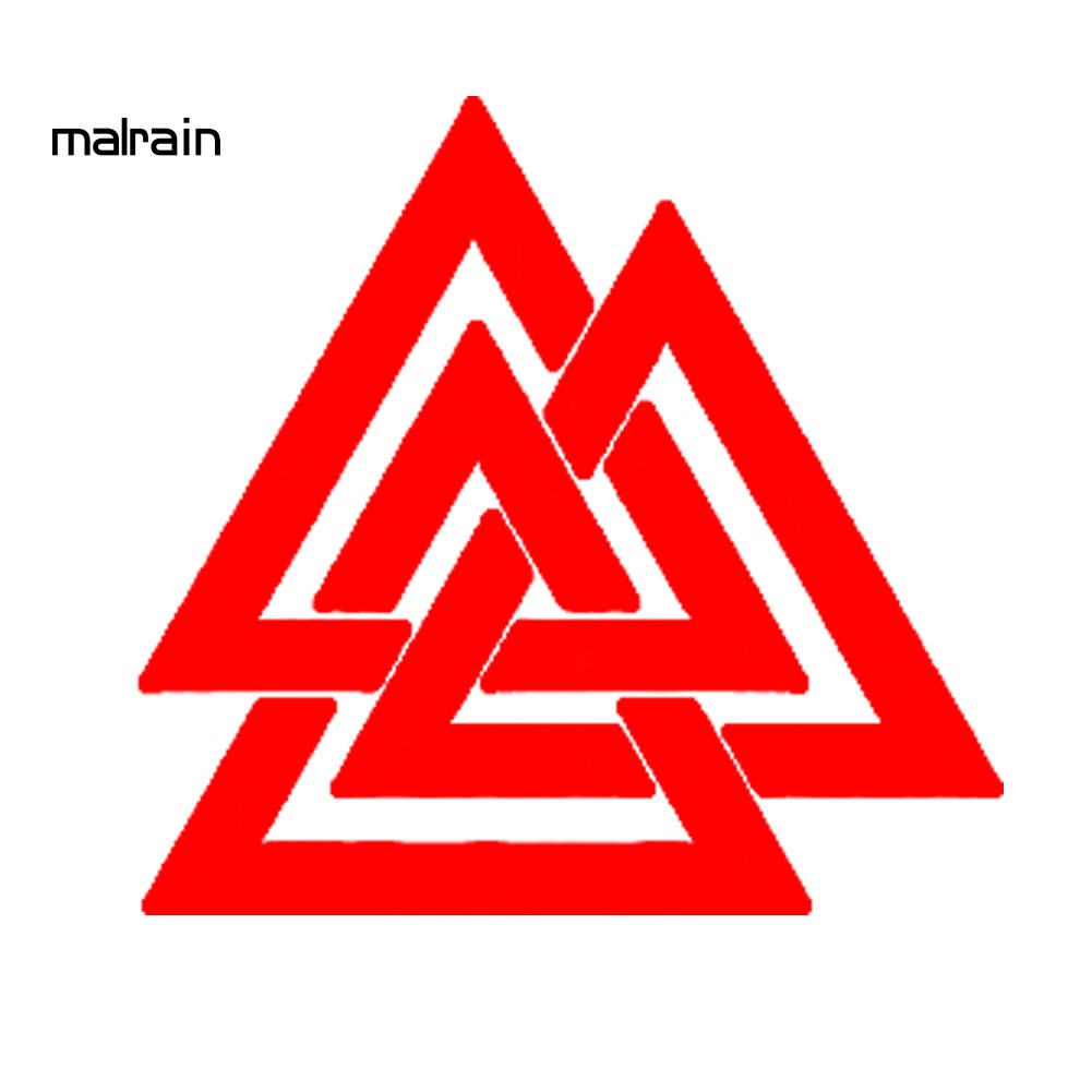 Sticker phản quang trang trí xe hơi hình logo Valknut Odin Vikings độc đáo