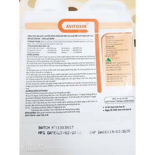 AVITOXIN - TH.UỐC BỔ DÀNH CHO GÀ TƠ VÀ GÀ CON - XUẤT XỨ PHÁP - BÌNH 1 LÍT
