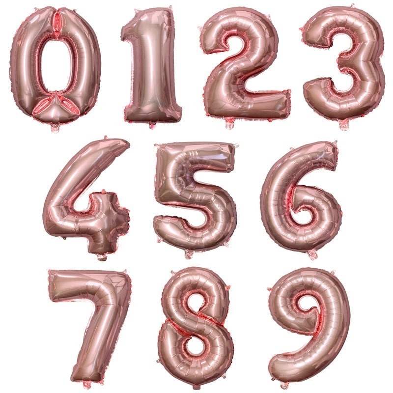 Bong Bóng Tráng Nhôm Hình Chữ Cái 16Inch Màu Vàng Hồng Trang Trí Tiệc