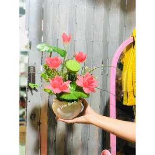 Chậu hoa sen pha lê cao cấp 35cm thành phẩm