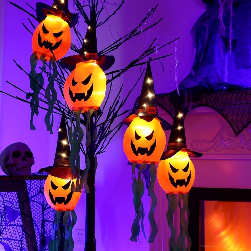 Đèn LED Hình Nón Phù Thủy Bí Ẩn Trang Trí Halloween Chống Thấm Nước Chạy Bằng Pin