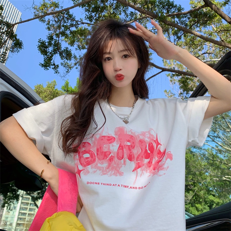 NRVP Áo Thun Nữ Tay Ngắn In Hình Phong Cách Hàn Quốc Thời Trang Mùa Hè 2022