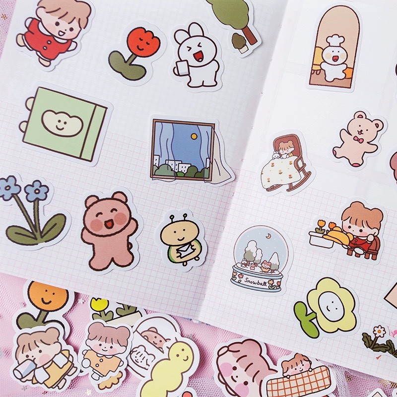[CÓ SẴN] Set 50-100-150 sticker dán hình siêu siêu dễ thương - MiuSua
