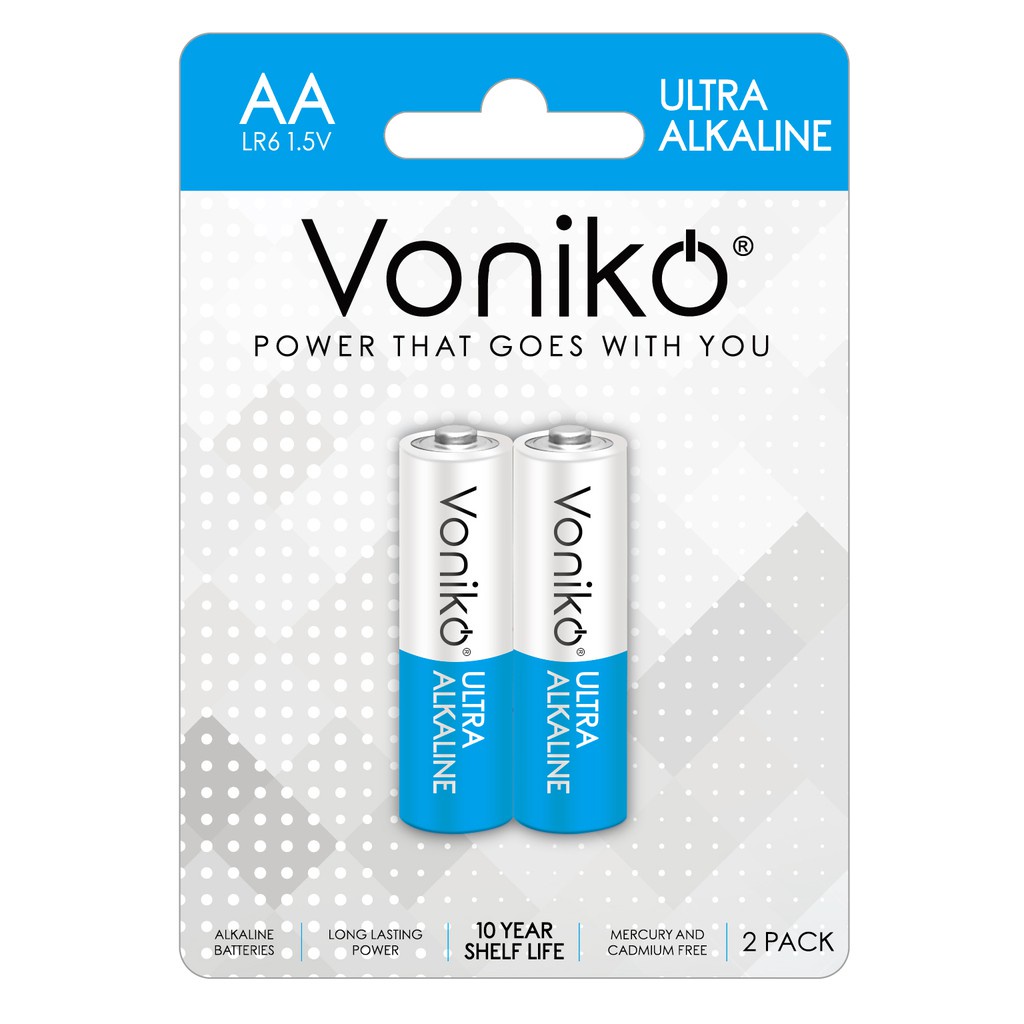 Pin Ultra Alkaline AA hiệu Voniko (vỉ 2 viên)