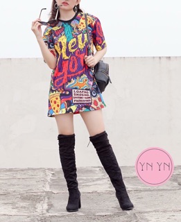 Đầm thun suông 3D