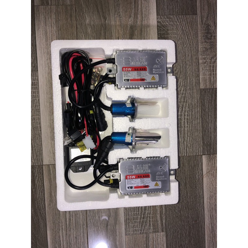 Sản phẩm gia đình làm: Bộ bóng đèn + ba-lát xê-nôn H4 55w 5500k SHI LÂN