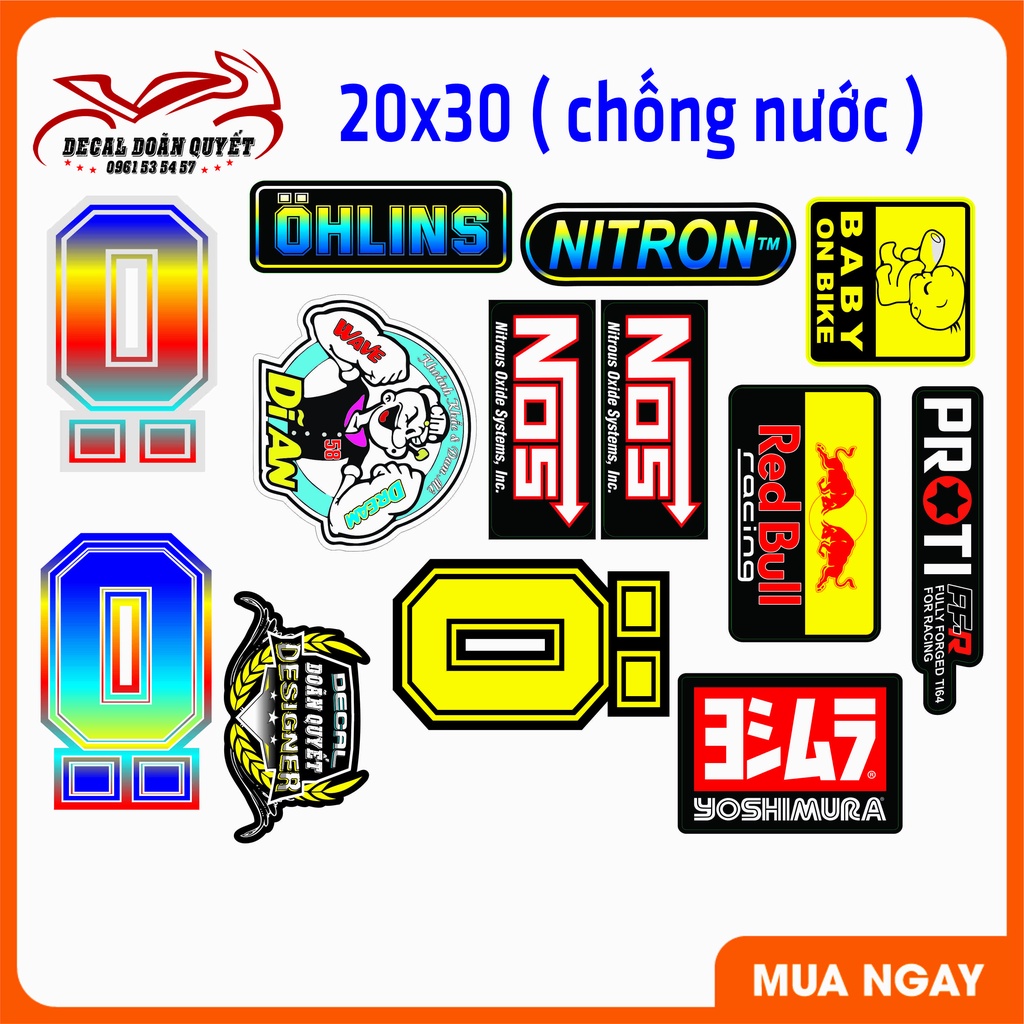 Logo dán xe - Sticker 3 lớp cao cấp - Tem dán xe, dán điện thoại, dán mũ bảo hiểm chống nước