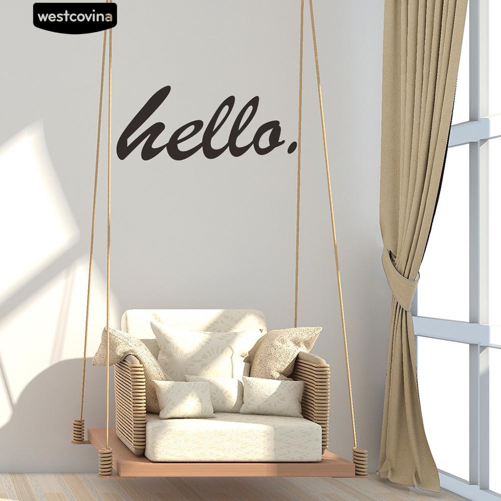 Sticker kiểu chữ Hello dán tường trang trí