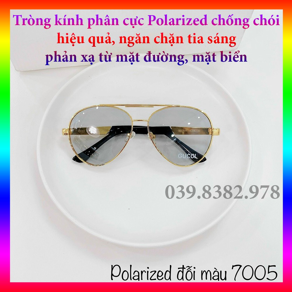 Mắt kính Nam phân cực Polarized đổi màu 💖FREESHIP💖 chống tia UV chống chói cao cấp kiểu phi công gọng kính nét sắc sảo | BigBuy360 - bigbuy360.vn