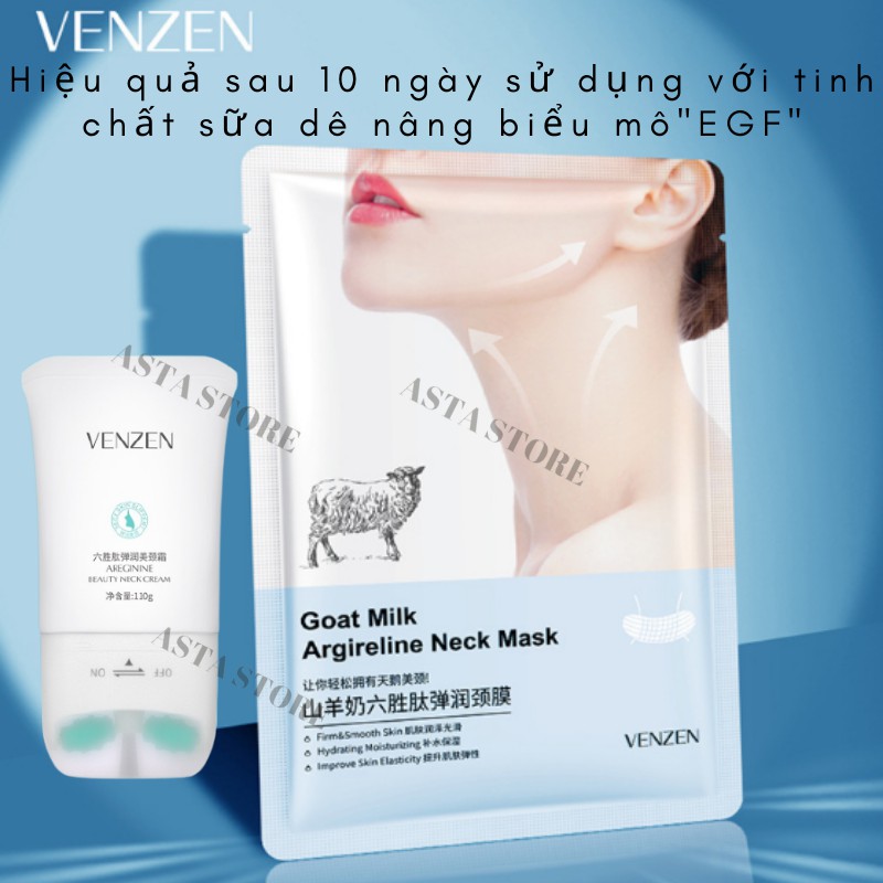 [Nguyên Seal - Chính hãng ] VENZEN Mặt nạ cổ xóa nếp nhăn vùng cổ, vết chân chim, nâng cơ và săn chắc, làm trắng da cổ