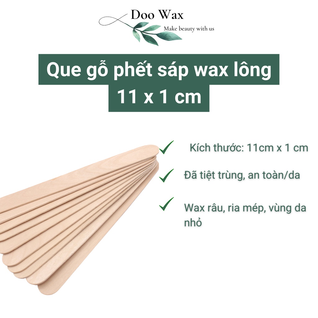Que gỗ wax lông, triệt lông sạch sẽ gỗ mới 15 x2cm tiệt trùng, không ẩm mốc, cứng, an toàn cho da