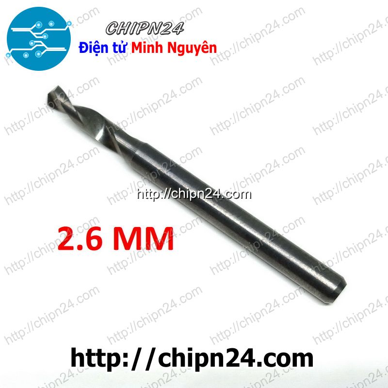 [1 CÂY] Mũi khoan mạch in CNC 2.6mm (Mạch điện tử, PCB)