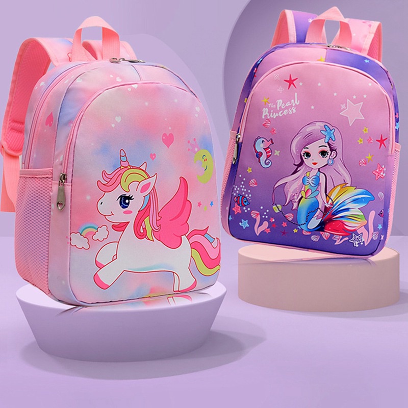 Unicorn school bag kids cartoon ba lô cô gái mẫu giáo ba lô dễ thương học sinh đi học ba lô du lịch