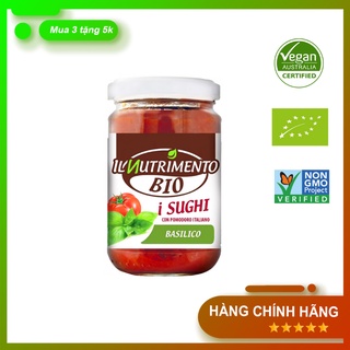 Sốt cà chua húng quế hữu cơ il nutrimento 280g - dùng với mì ý, pizza, salad, giàu chất chống oxy hóa 420g