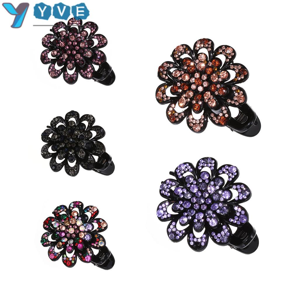 FLEXIBLE Kẹp Tóc Đính Đá Hình Hoa Thời Trang Cho Nữ