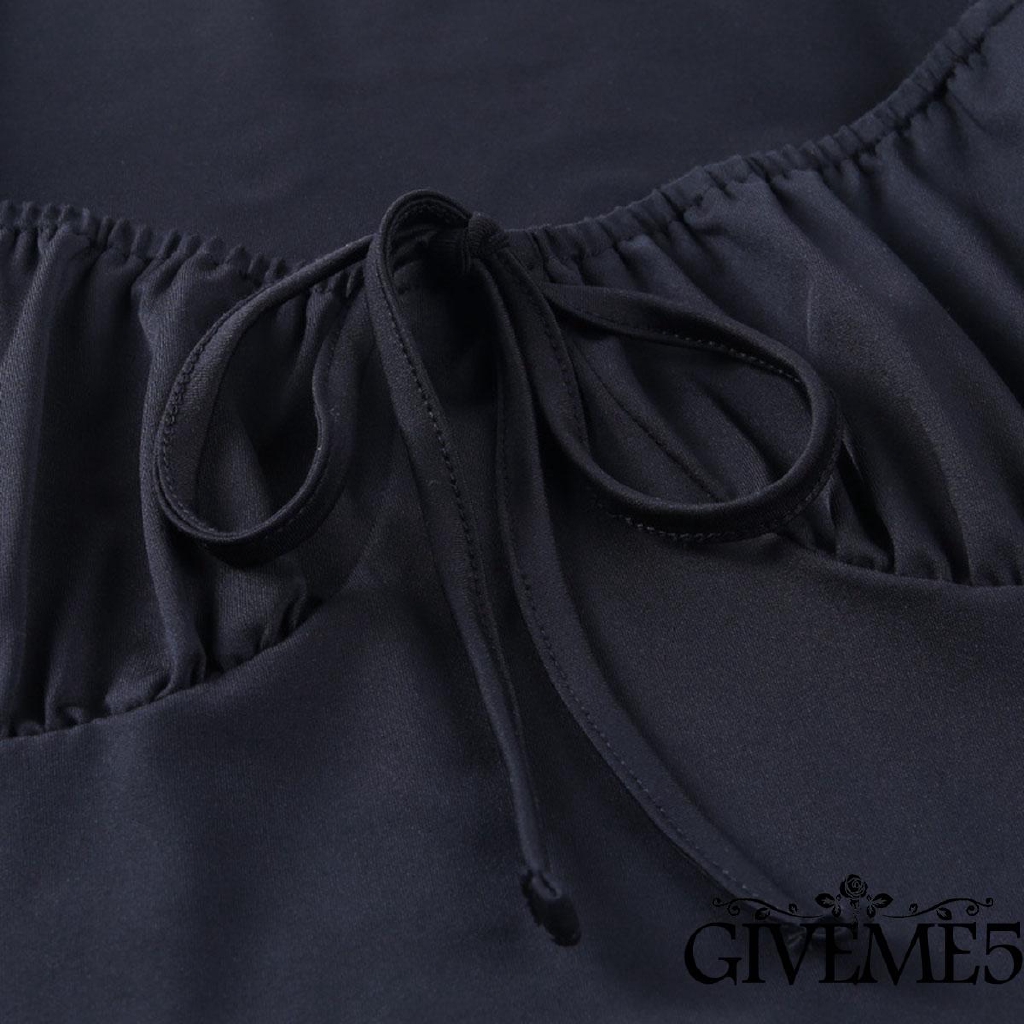 Áo Croptop Tay Dài Phối Bèo Thiết Kế Quyến Rũ