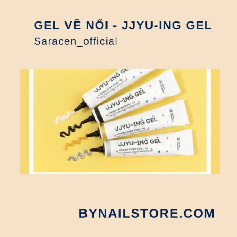 [Sacaren_official] Gel vẽ nổi 3D JJYU-ING GEL cao cấp Hàn Quốc (tuýp 10g)