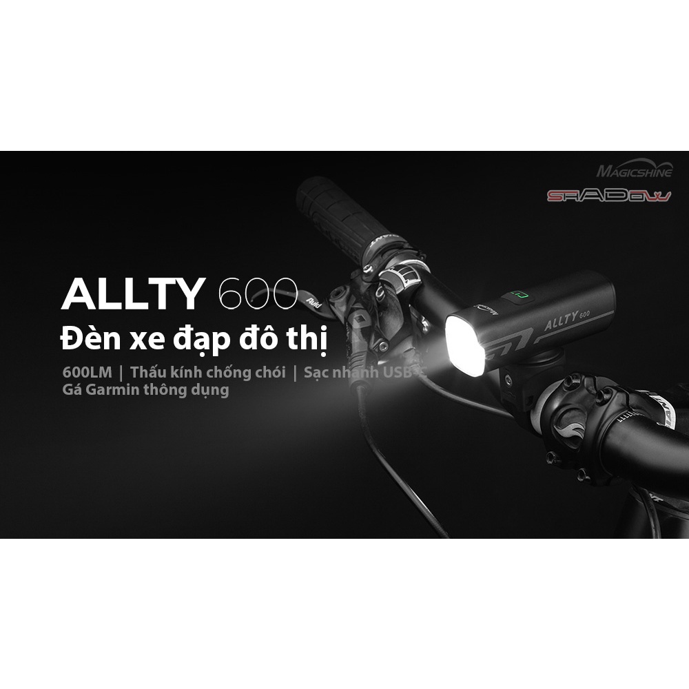 Đèn xe đạp MAGICSHINE ALLTY 600 độ sáng 600 lumen chiếu xa 106m pin tích hợp sạc USB C  Phụ Tùng &amp; Phụ Kiện Xe Đạp