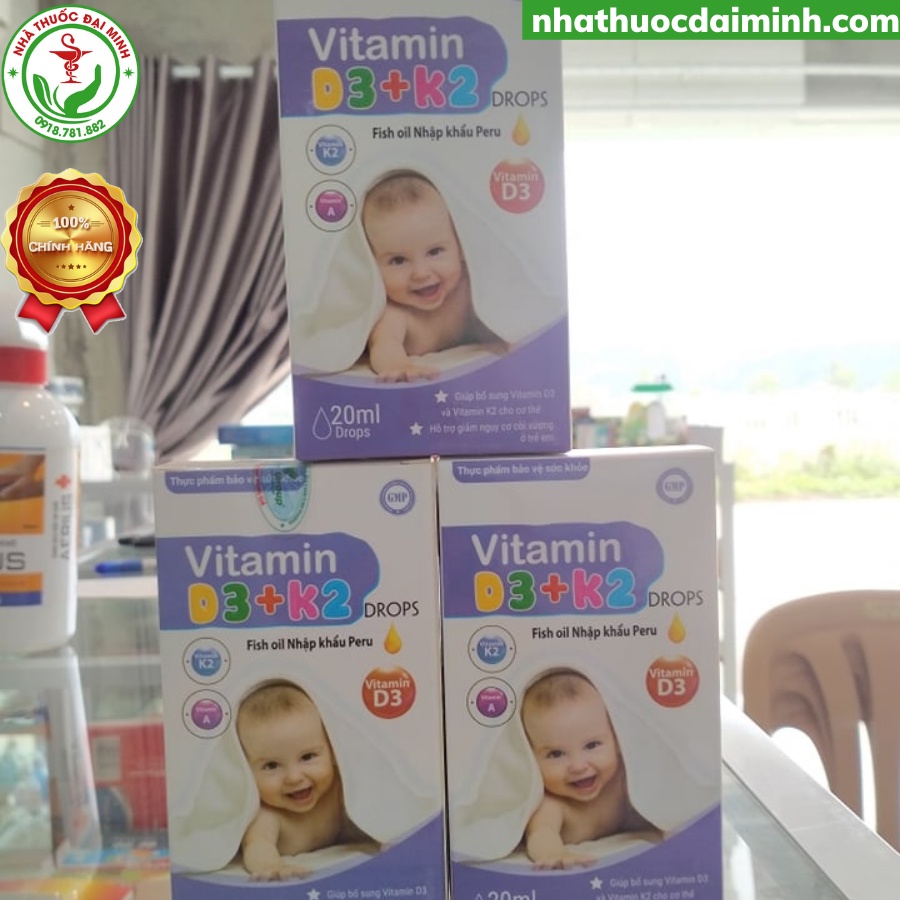Vitamin D3 K2 Nhỏ Giọt Lọ 20ml - Bổ Sung Vitamin D3 K2 Cho Trẻ Sơ Sinh Và Trẻ Nhỏ