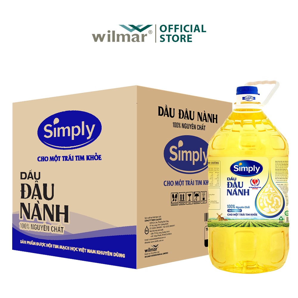 [Hỏa Tốc HCM] Thùng 4 Can Dầu đậu nành simply 5L date mới nhất