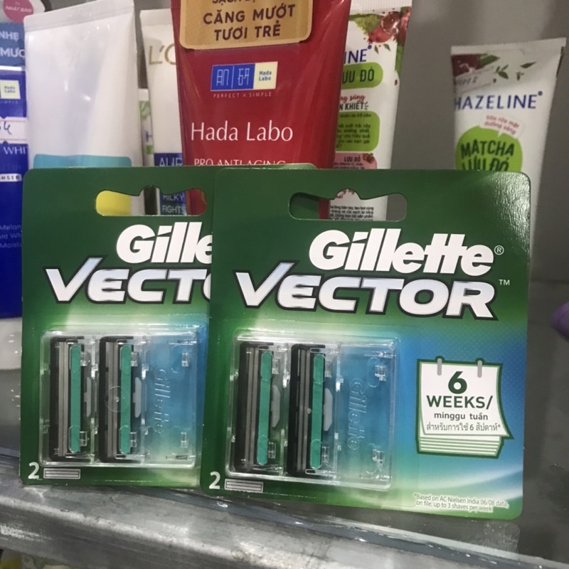 2 cái lưỡi dao cạo râu lưỡi kép Gillette Vector