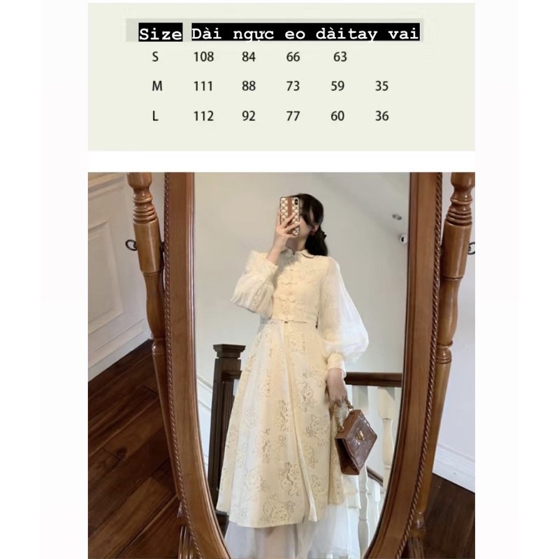 Order | Đầm tiểu thư cổ điển dáng xoè, dài tay | BigBuy360 - bigbuy360.vn