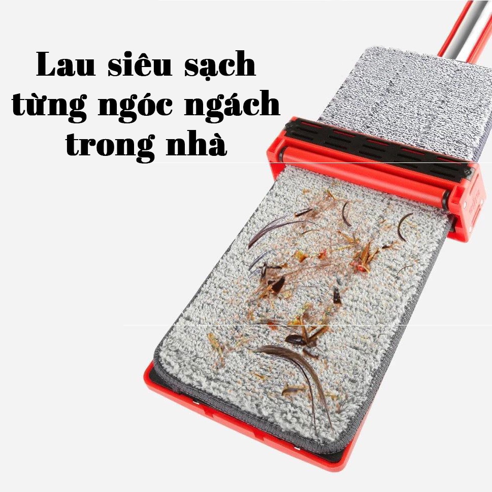 Cây lau nhà tự vắt đa năng tặng kèm 2 miếng lau, cán dài 1m2 tiện dụng