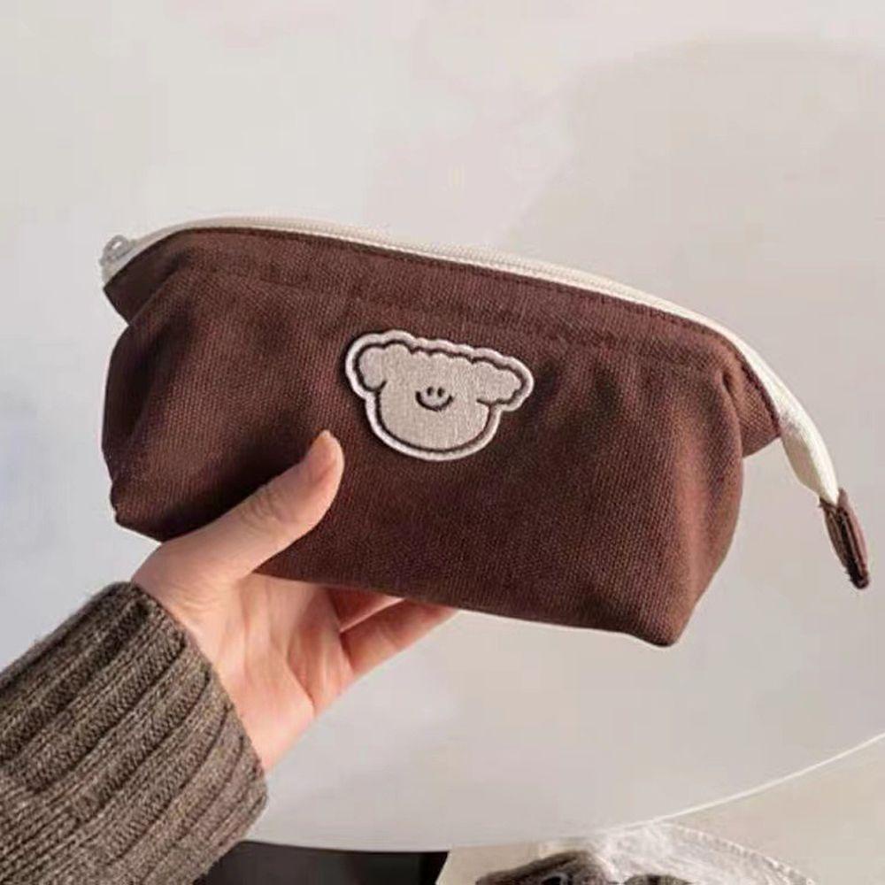 Túi Đựng Đồ Trang Điểm Đa Năng Sức Chứa Lớn Có Khóa Kéo Phong Cách Hàn Quốc