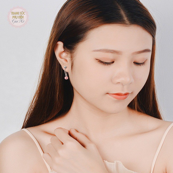 Hoa tai thời trang Hàn nhỏ xinh, bạc ý S925 - HT227