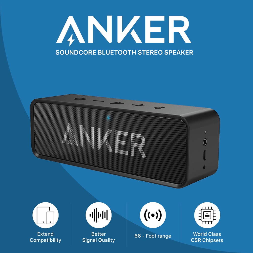 Loa Bluetooth Mini Chống Nước Anker A3102 SoundCore Stereo - 6W - Hàng Chính Hãng Mua Tại Đức