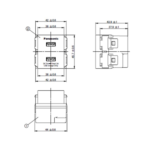 Ổ cắm USB 5V-3A âm tường Panasonic dòng Wide Series