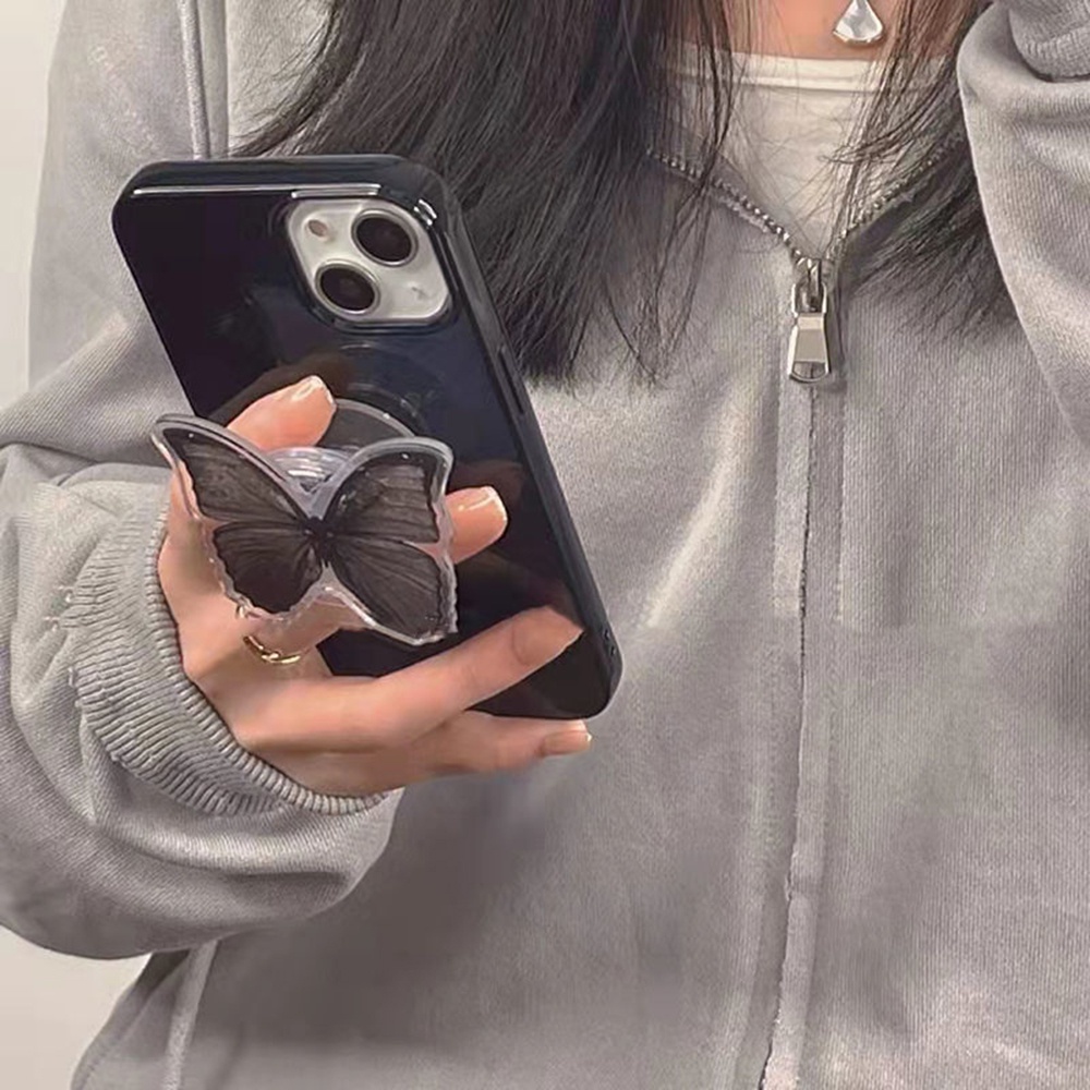 Ins Giá Đỡ Điện Thoại Dạng Túi Khí Dán Khung Xoay Tròn Họa Tiết Bướm Phong Cách Cổ Điển Kỷ Niệm Mạng