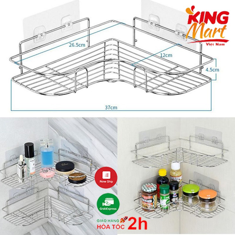 Kệ góc nhà tắm , nhà bếp, loại dán chắc chắn, chịu lực