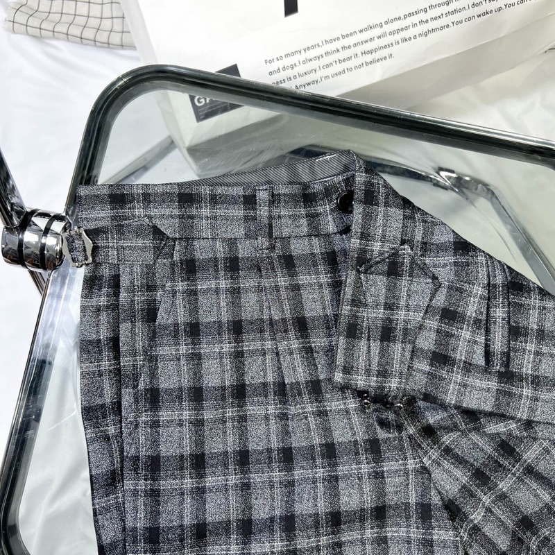 Quần âu nam caro, Quần trouser Side Tab cá tính - Play Boys