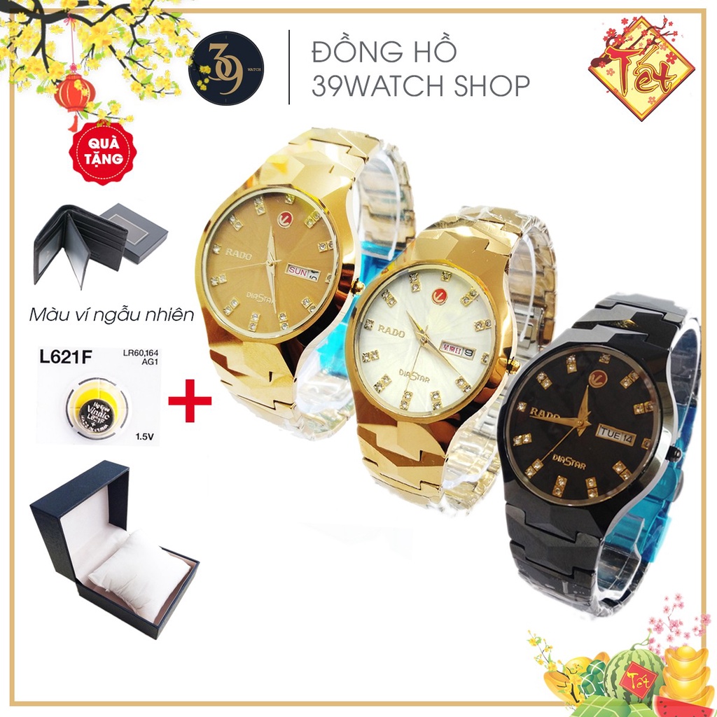 [TẶNG VÍ DA NAM] Đồng hồ RADO nam RA43 NA, chất liệu dây đá ceramic nguyên khối, mặt kính saphire chống trầy