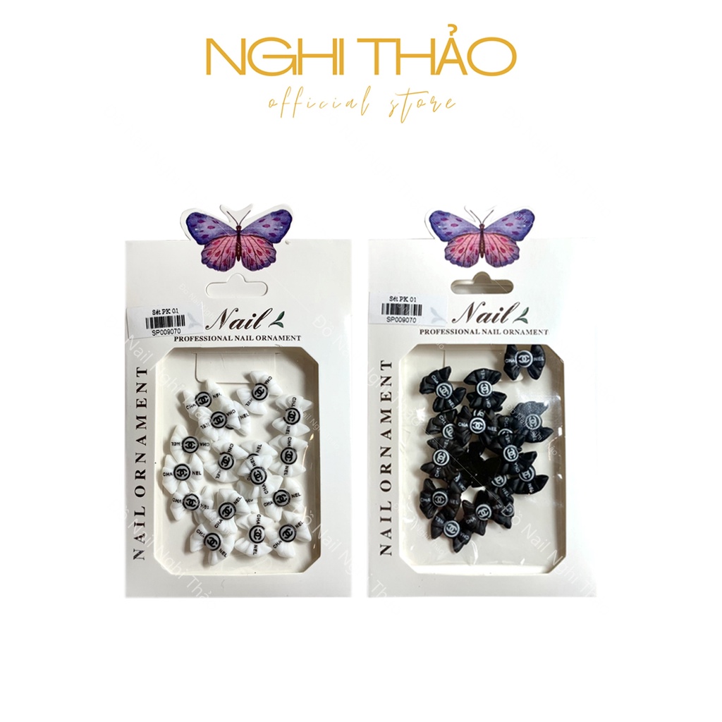 Charm nail nơ thương hiệu NGHI THẢO trang trí móng