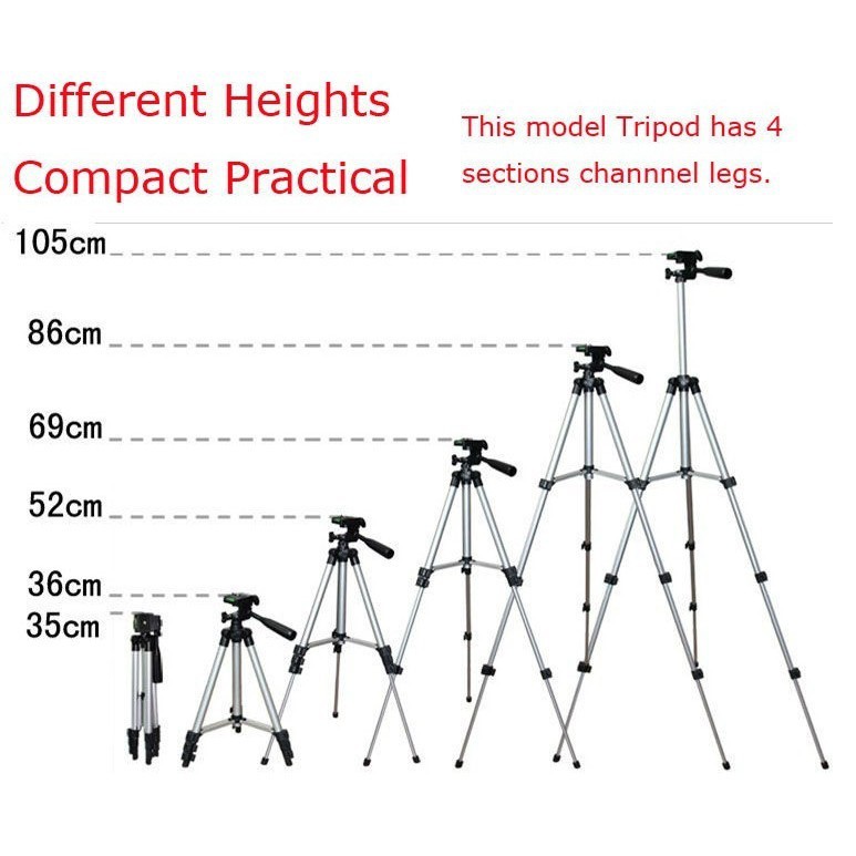 [Freeship 50K] Giá đỡ 3 chân máy chụp ảnh Tripod TF-3120 + Miếng kẹp điện thoại